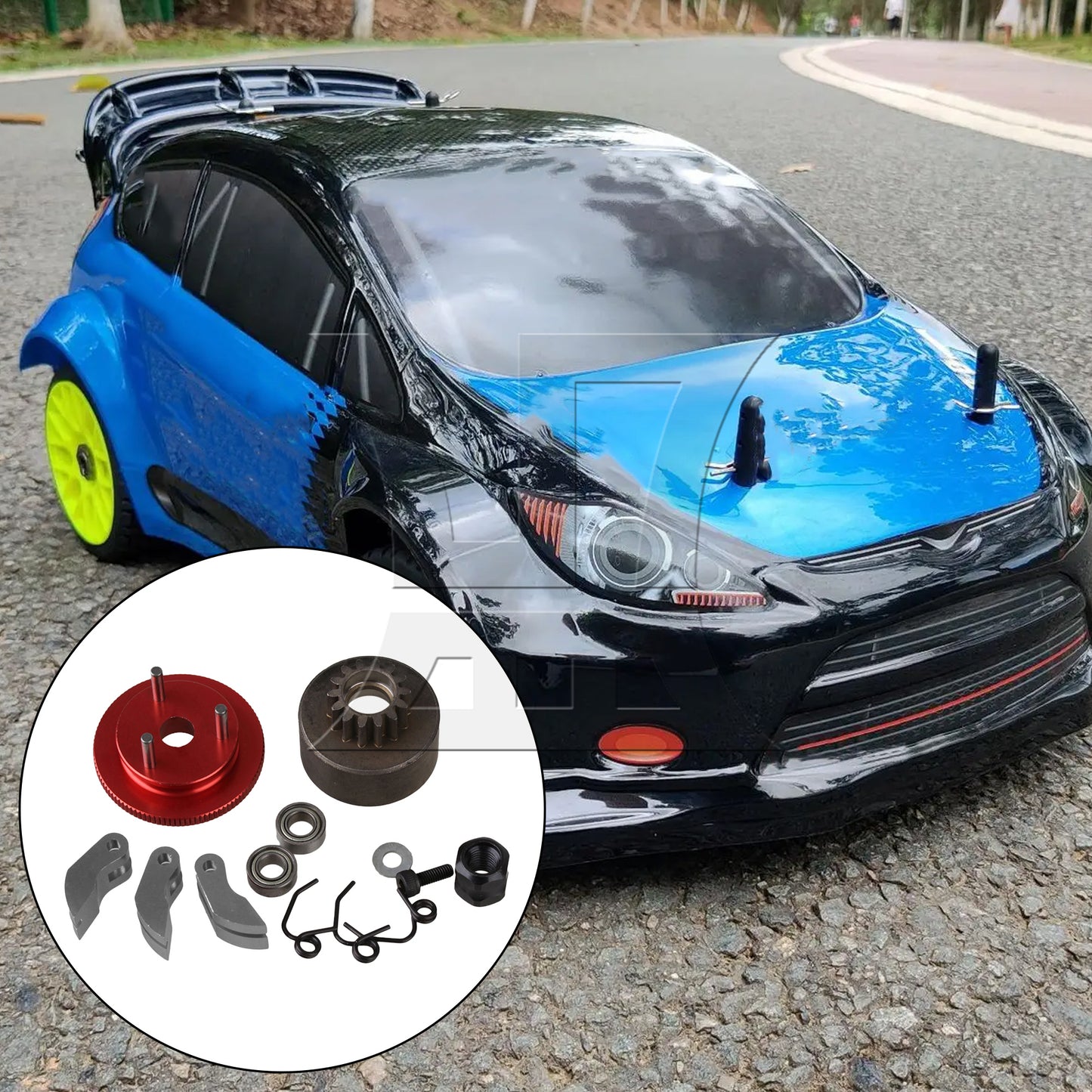 BQLZR Red D10201 Aluminum Upgrade Flywheel with Clutch Set For RC1:8 Model Car 10 in 1