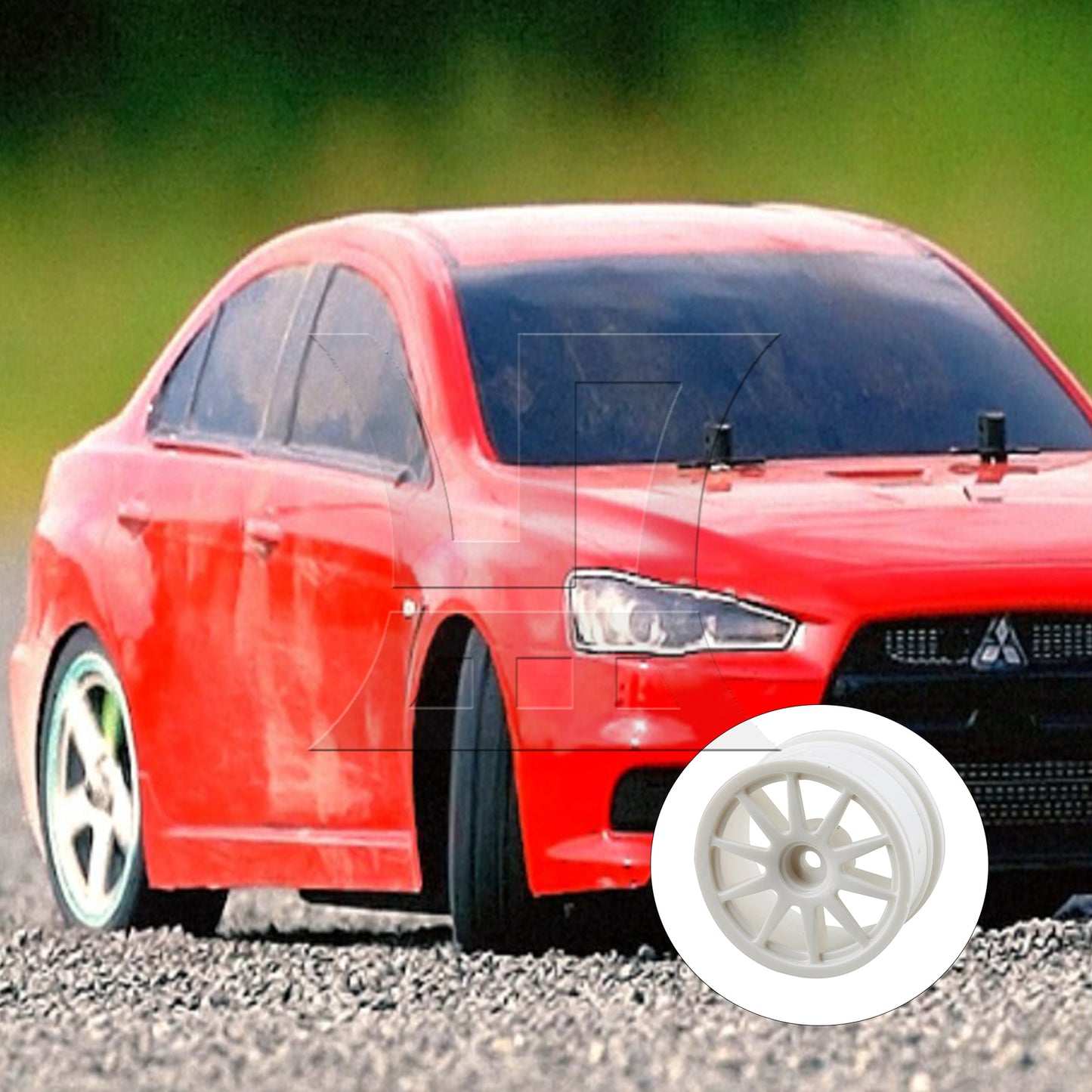 BQLZR White Plastic 10-Spoke Wheel Rims for RC1:10 On-Road Car & Drift Car Set of 4