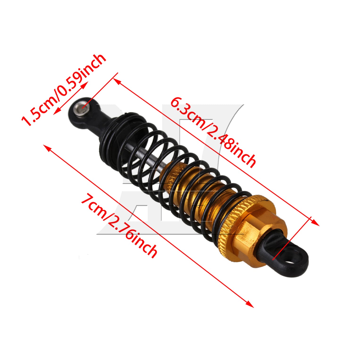 BQLZR 2x Yellow 70mm Length Aluminum A285004Y Shock Absorber for RC 1:16 Car Upgrade