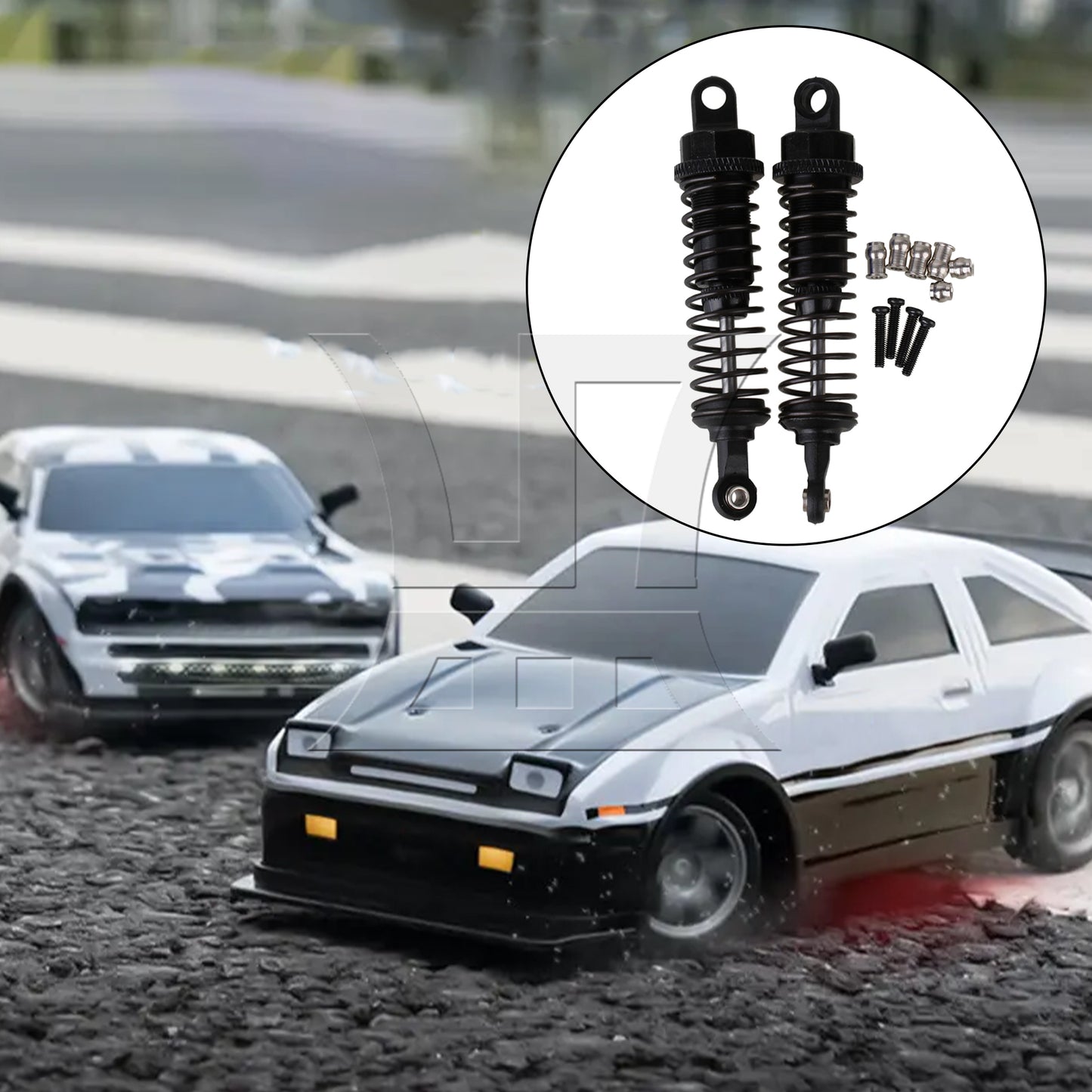 BQLZR 2x Black 68mm Length 15mm Width Alloy A285004BL Shock Absorber for RC 1:16 Car