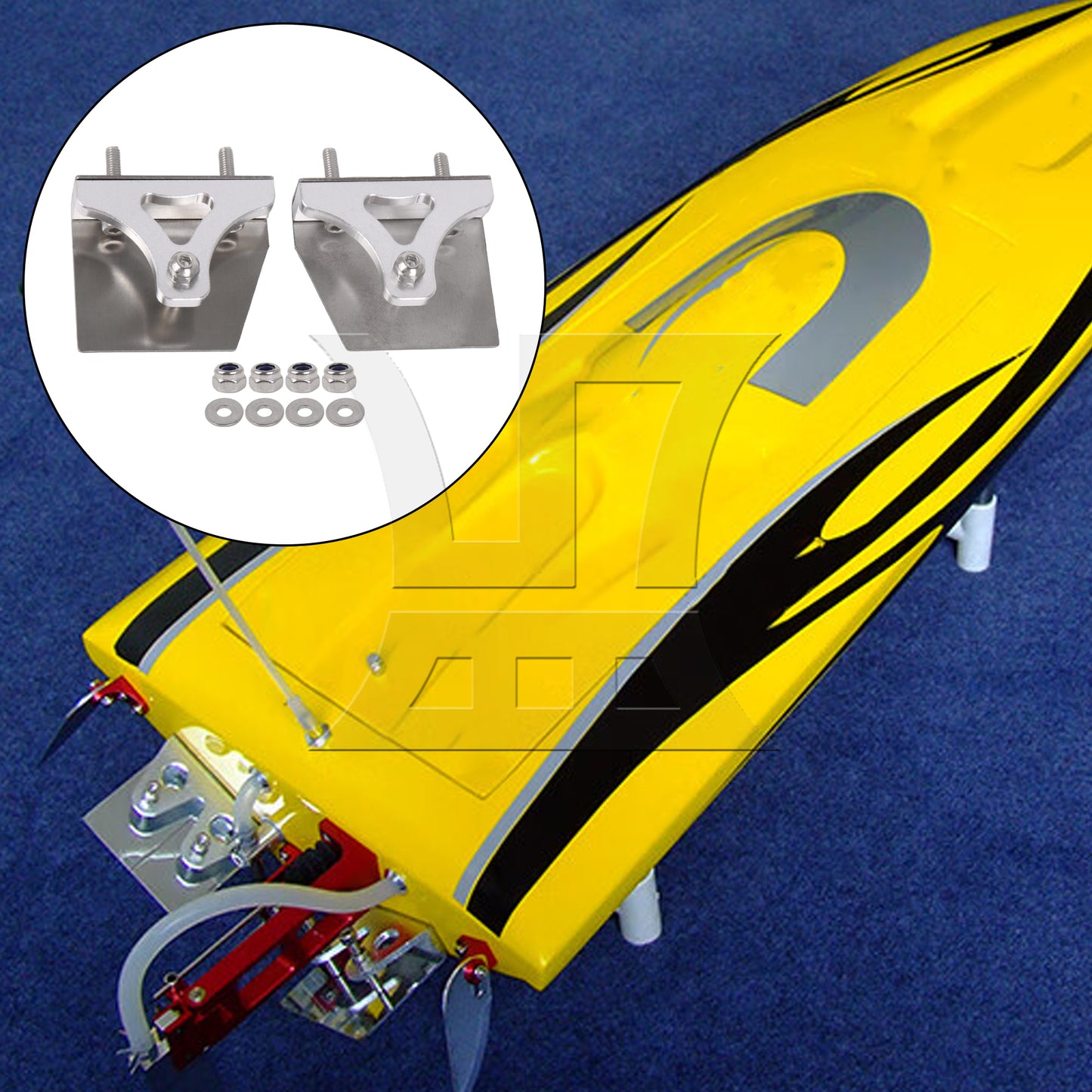 BQLZR 2 Pieces Silver Metal Model Boat Trim Tabs for RC Electric Racing Boat