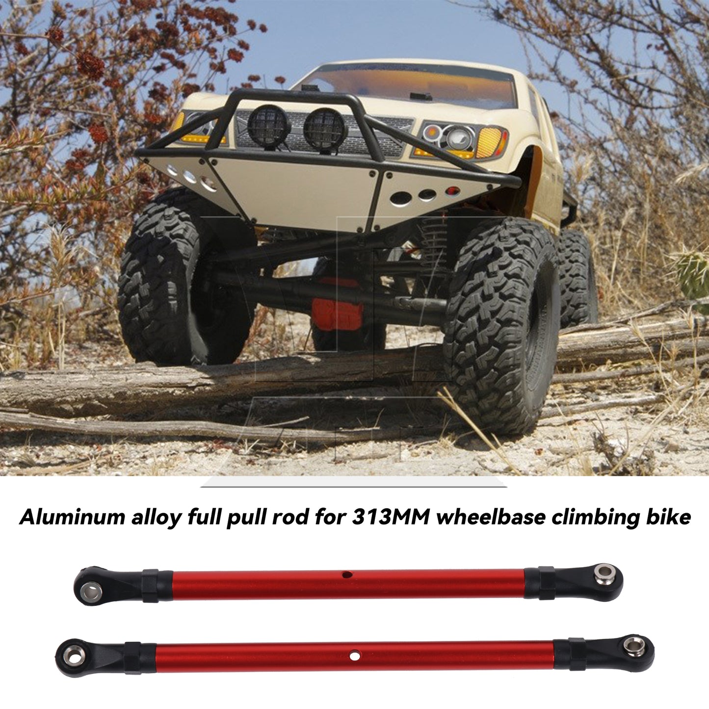 BQLZR 8Pieces RC1:10 Rod Link Linkage Set Replacement for AXIAL 313mm Wheelbase Red