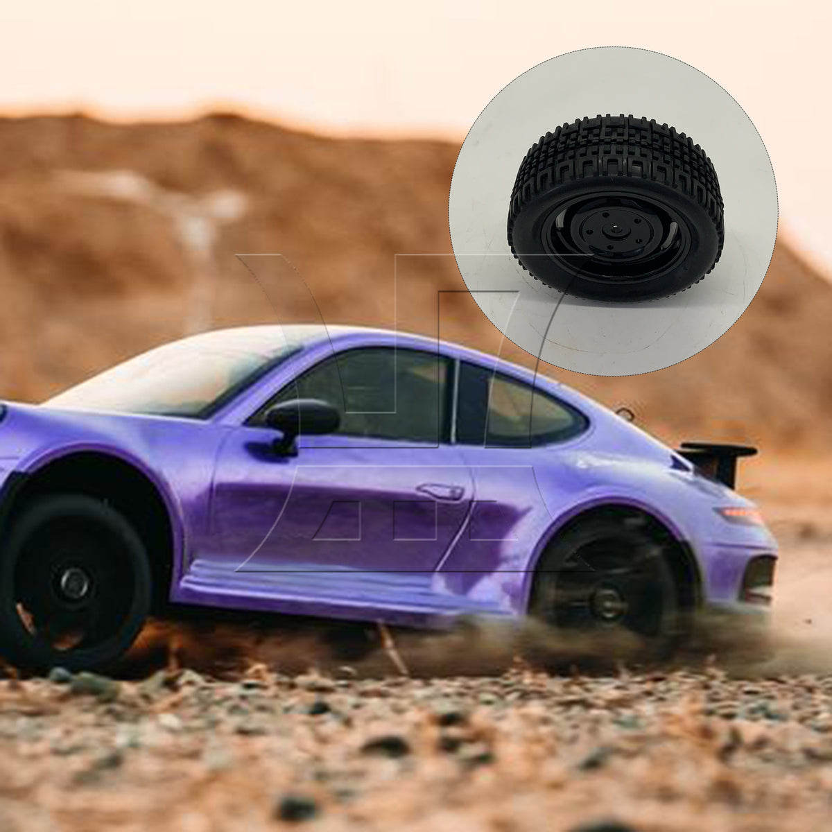 BQLZR 1pc RC1:10 On Road Car Tire and 4-Hole Plastic Wheel Rim 20662 Black for Model Car Racing
