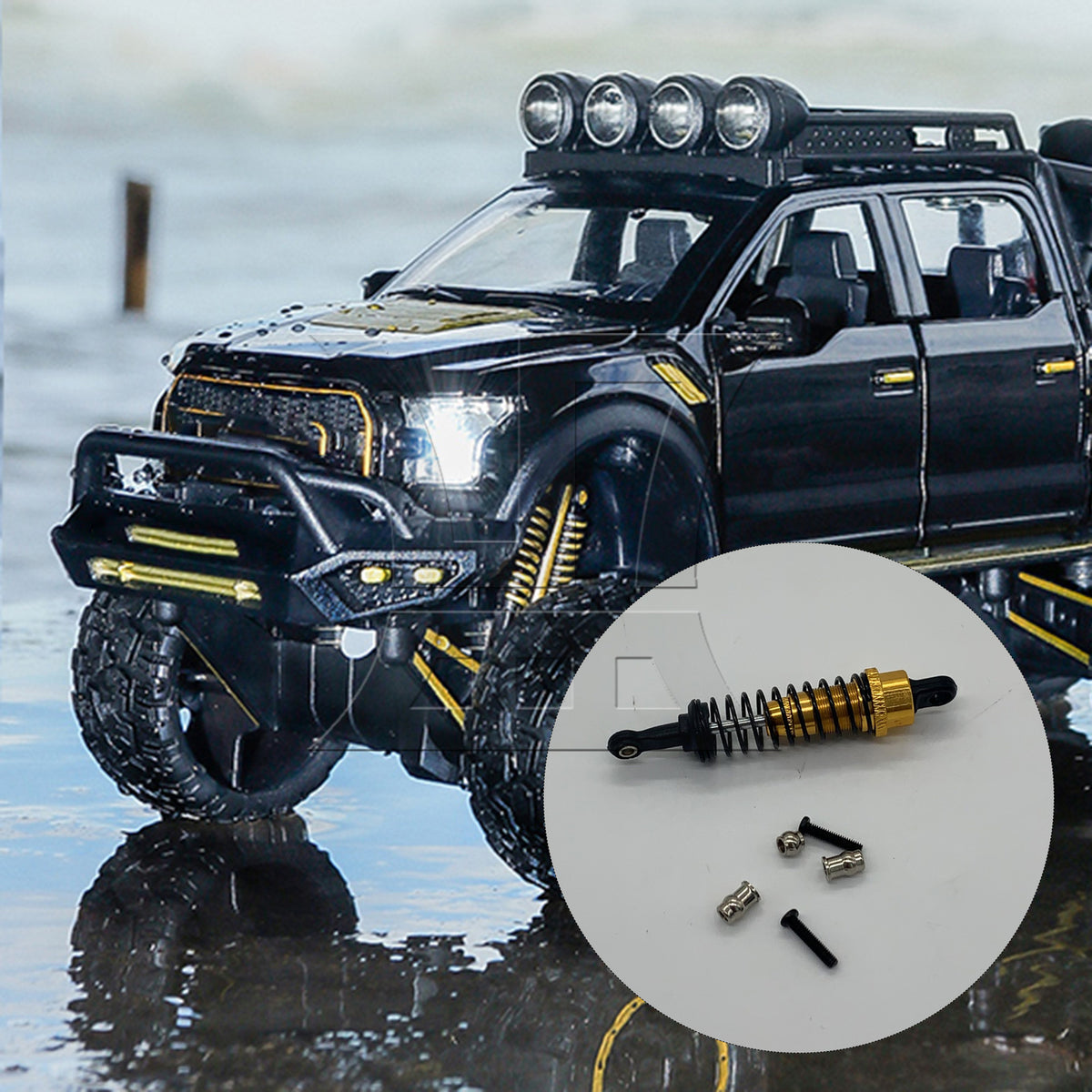 BQLZR 1pc RC1:16 Shock Absorber A285004Y Yellow Remote Control Model Car Shock Absorber