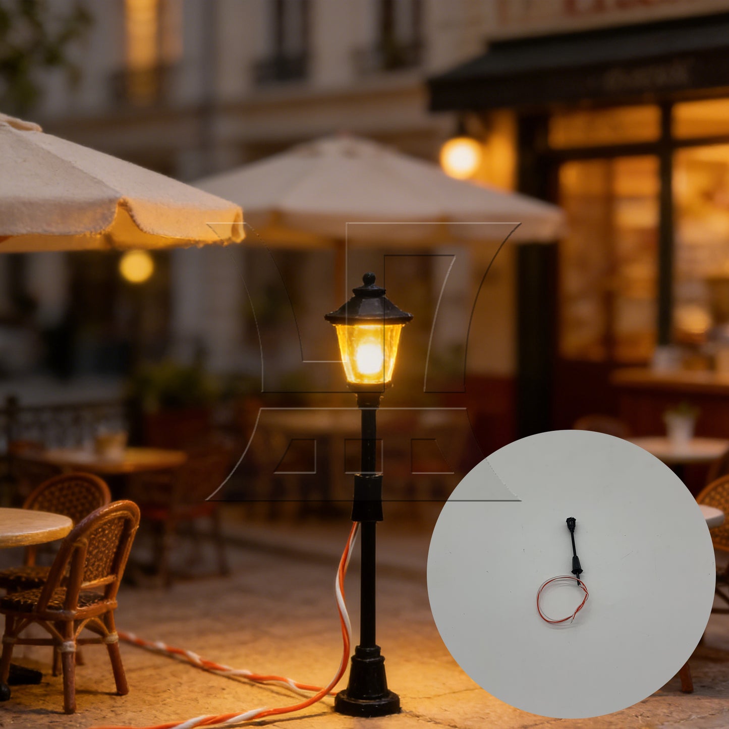 BQLZR 50 Pieces 1:100 Model Layout Street Outdoor Light Layout Lamppost 6V/3V B-6