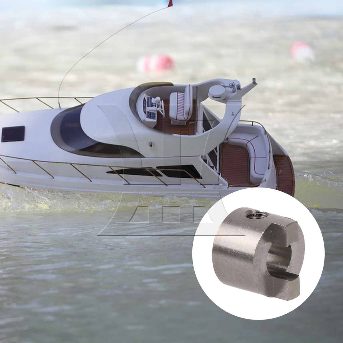 BQLZR 1PC 6.35mm Hole Dia Stainless Steel Propeller Drive Dogs PR63530S for Remote Control Boat Accessories with M4 Screw