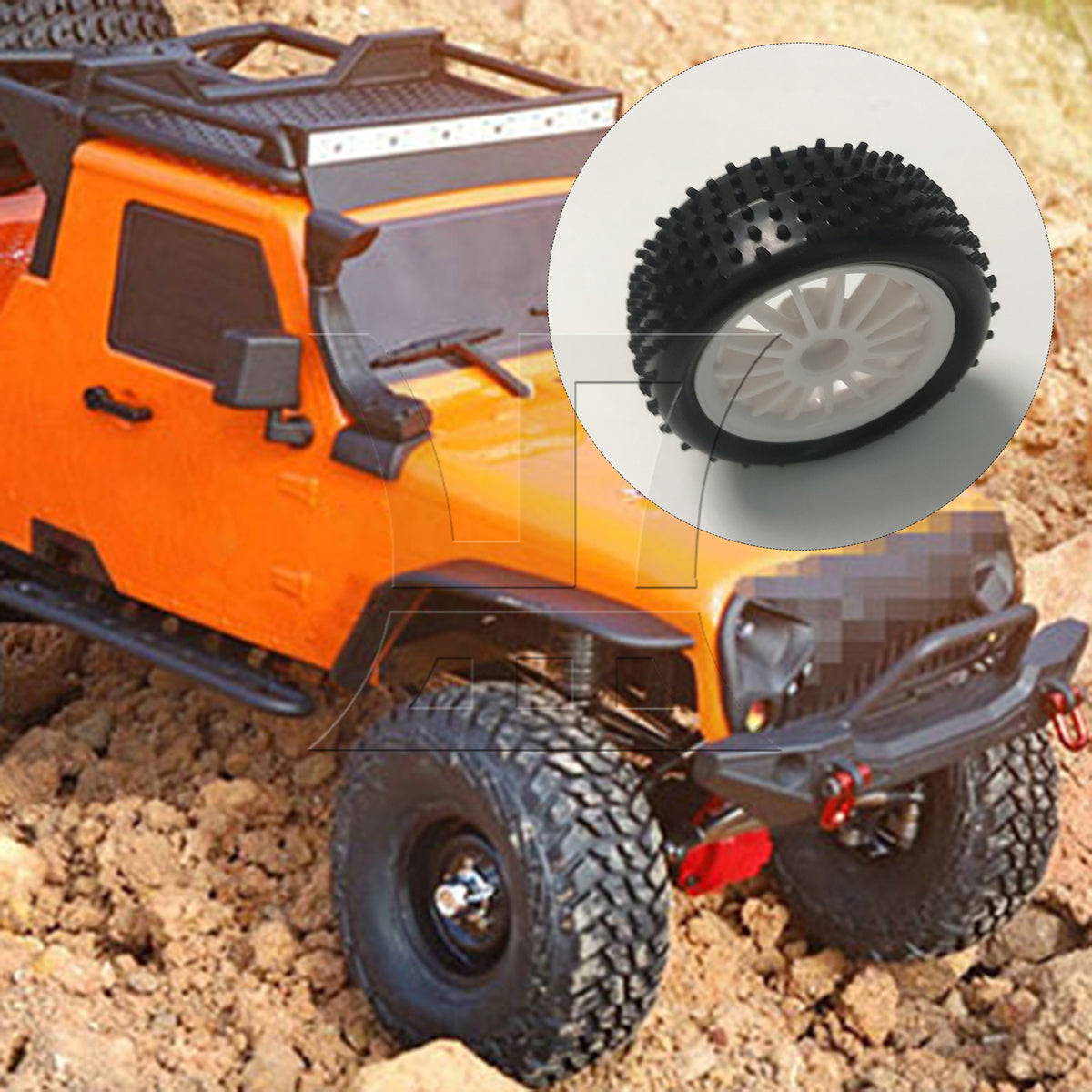 BQLZR 1pcs Off-road Vehicle Tires White Hub Front Wheel DIY Car Accessories