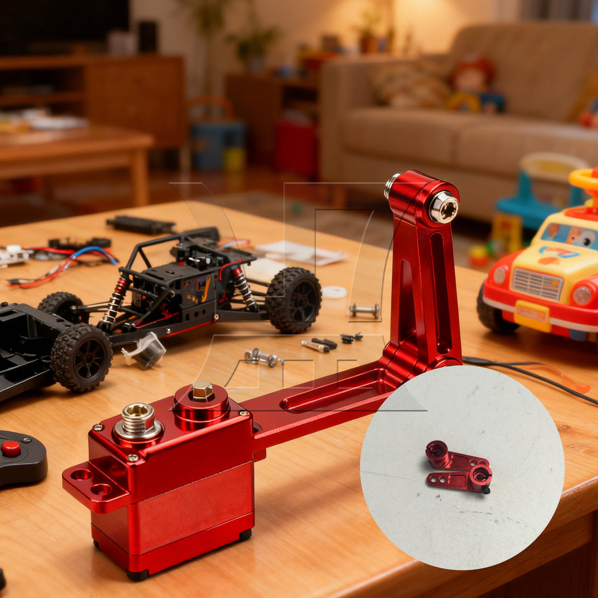 BQLZR 2pc RC 25T Raised Servo Arm Red High-Quality Material