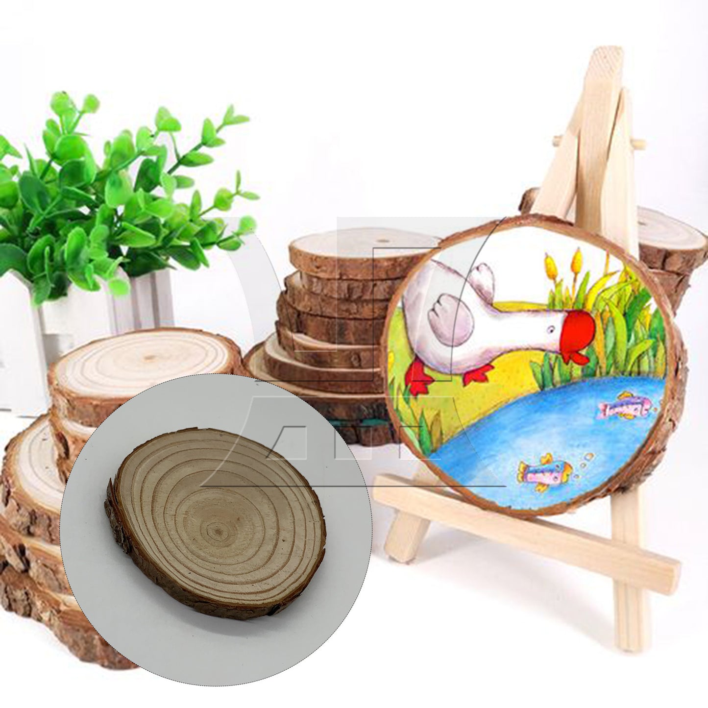 BQLZR Natural Pine Wood Slices Circles with Tree Bark Log Discs 7-8CM Dia BQLZR