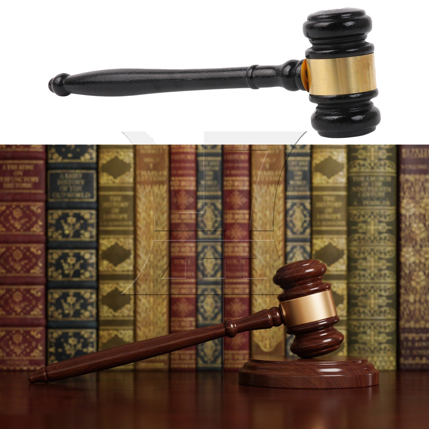 BQLZR Black Wood Gavel Hammer for Auction Court Handcrafted 9.84" x 1.65" x 3.03"
