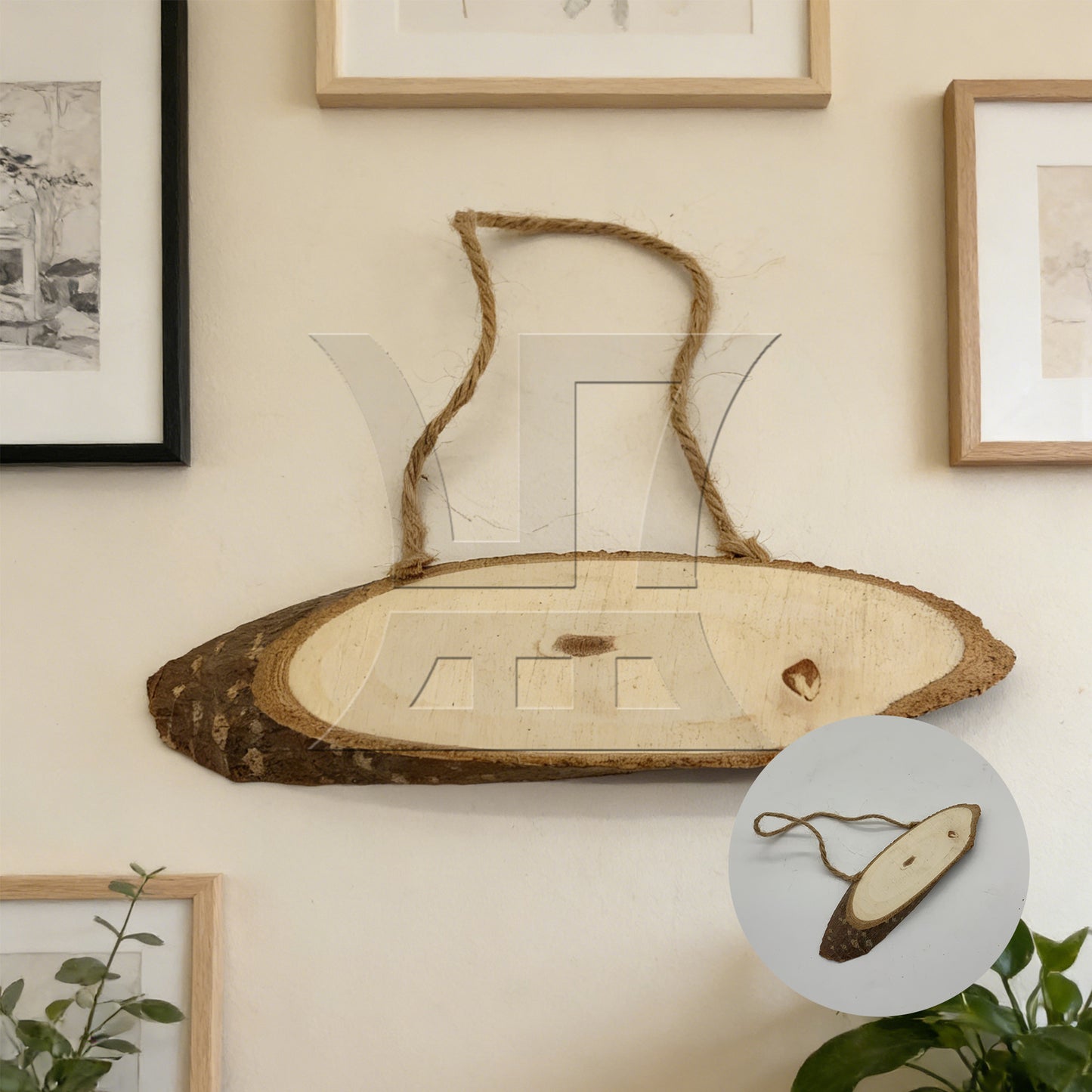 BQLZR 1pc Oval Natural Slice Length 17-21cm Width 5-7cm Thickness 1cm Wedding Decoration Party Decoration Wood Piece