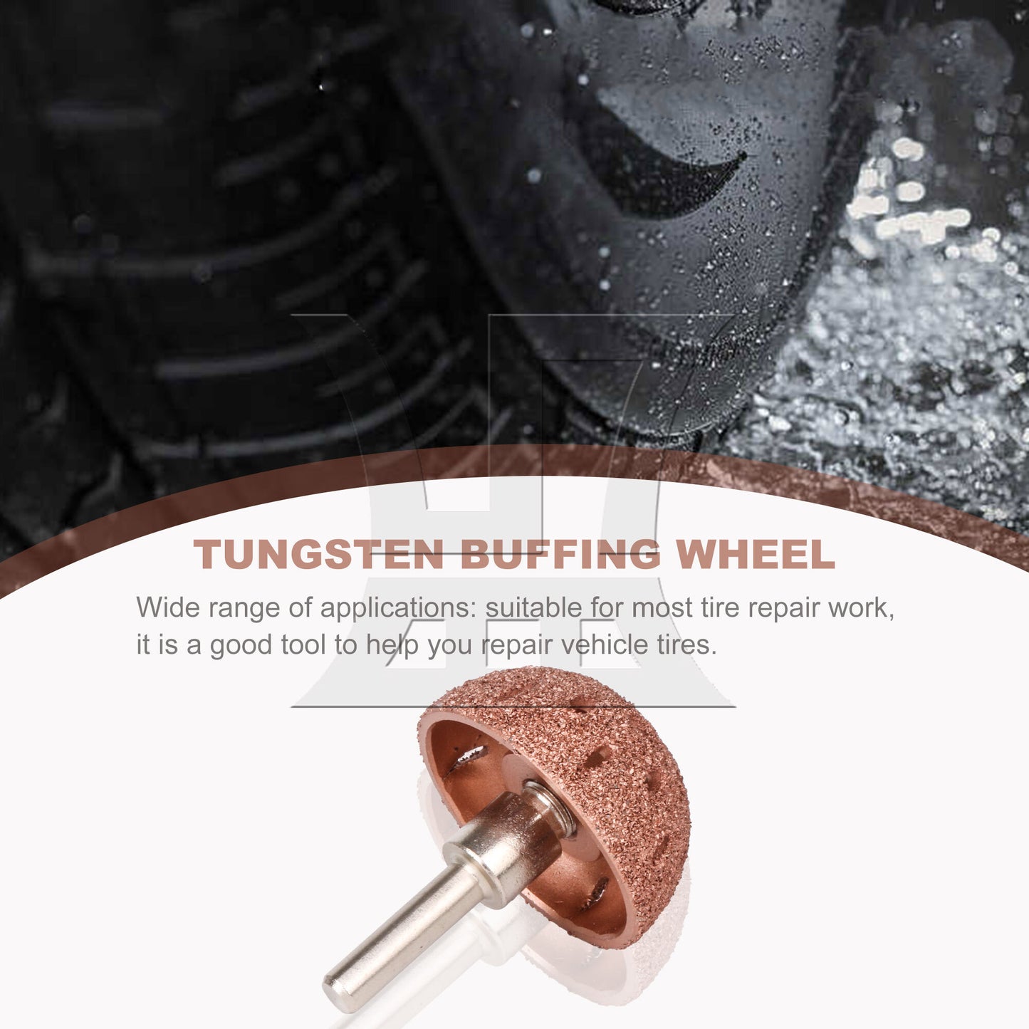 BQLZR Tire Repair Grinding Head Tungsten 70 Grid 1.57inch Diameter with Linking Rod