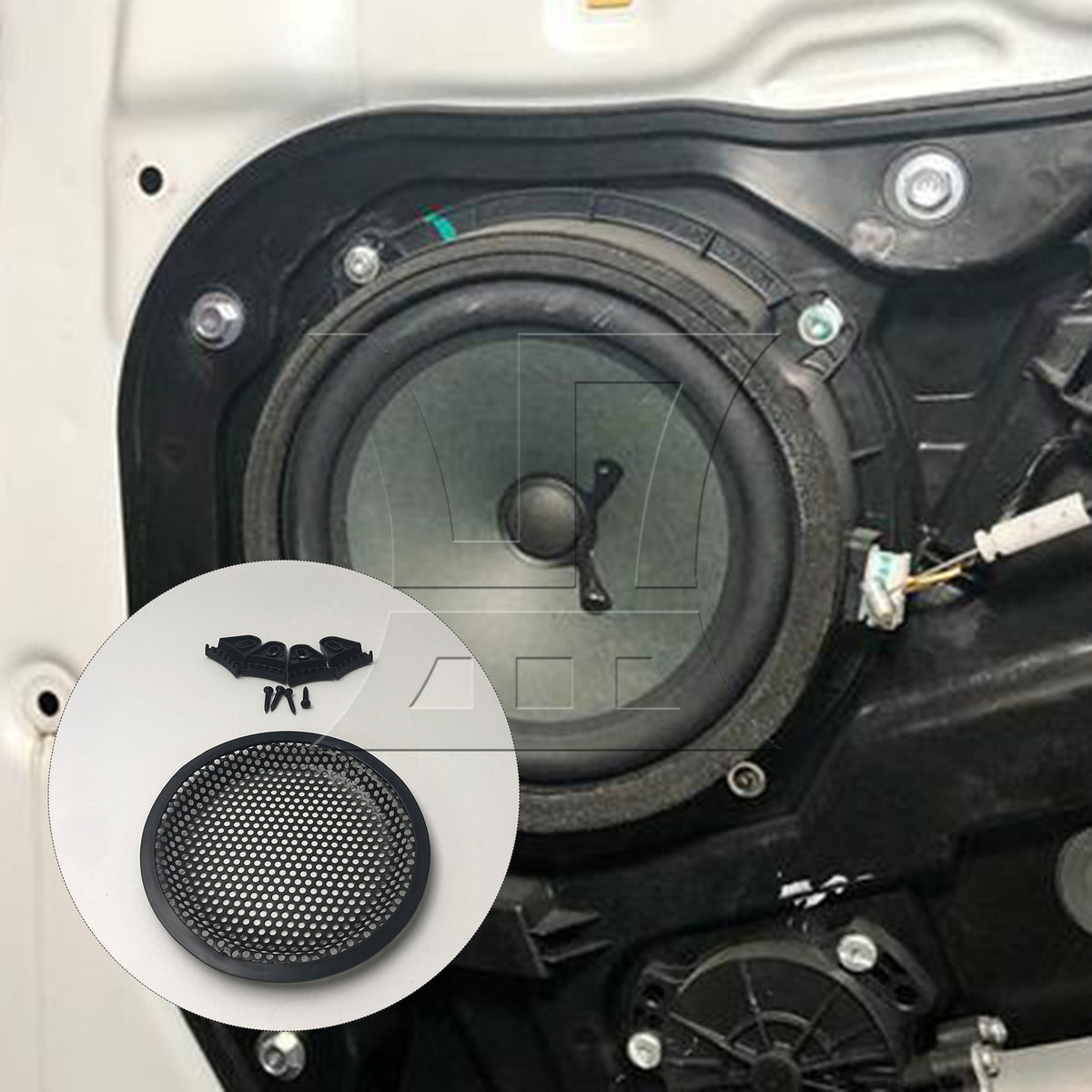 BQLZR 1pc Speaker Grill Cover 6 Inches Black Car Modified Speaker Decorative Coil Audio Cover