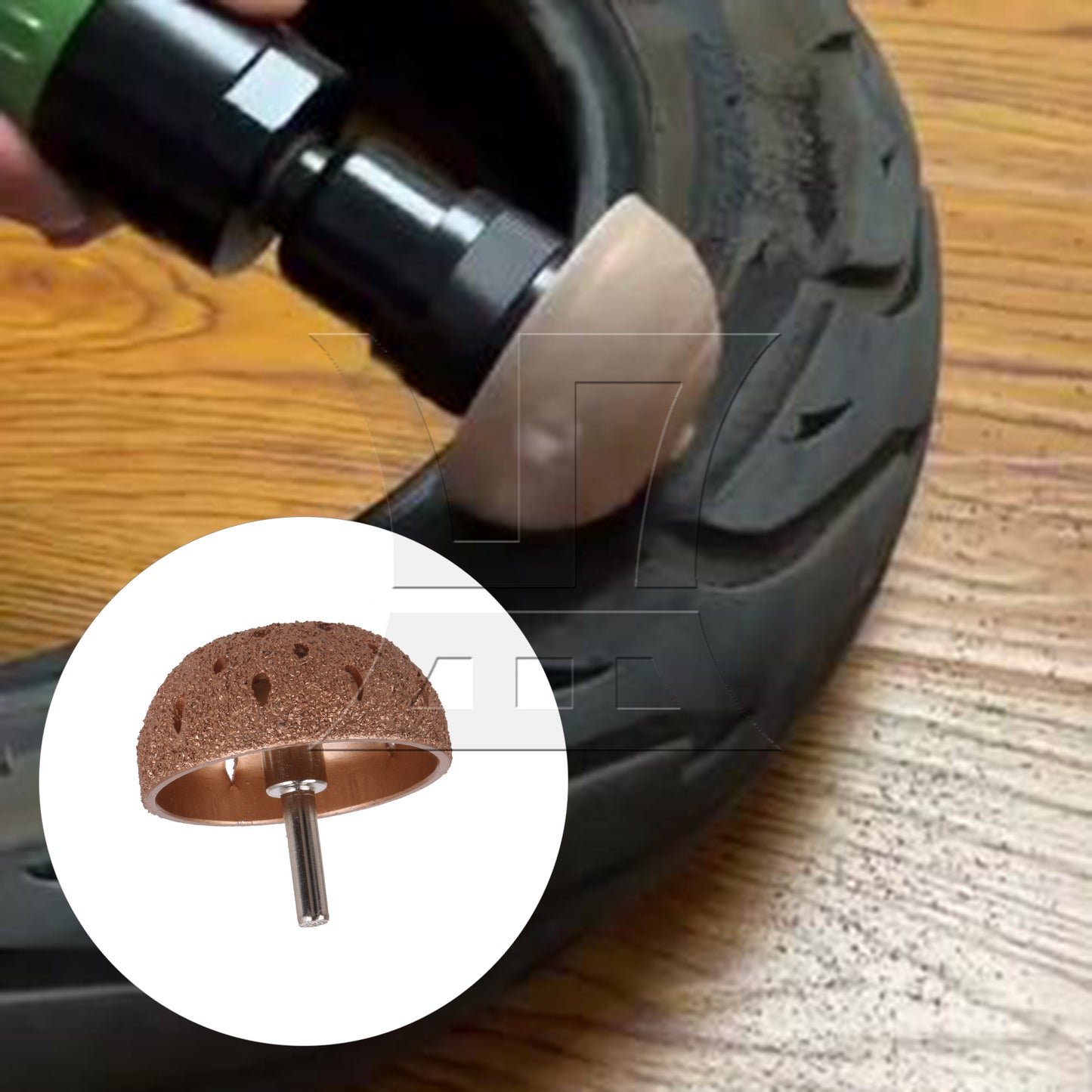 BQLZR 1PC 70 Grit High Speed Grinder Tire Buffer Wheel with Linking Rod for Tire Repair Tool 55mm