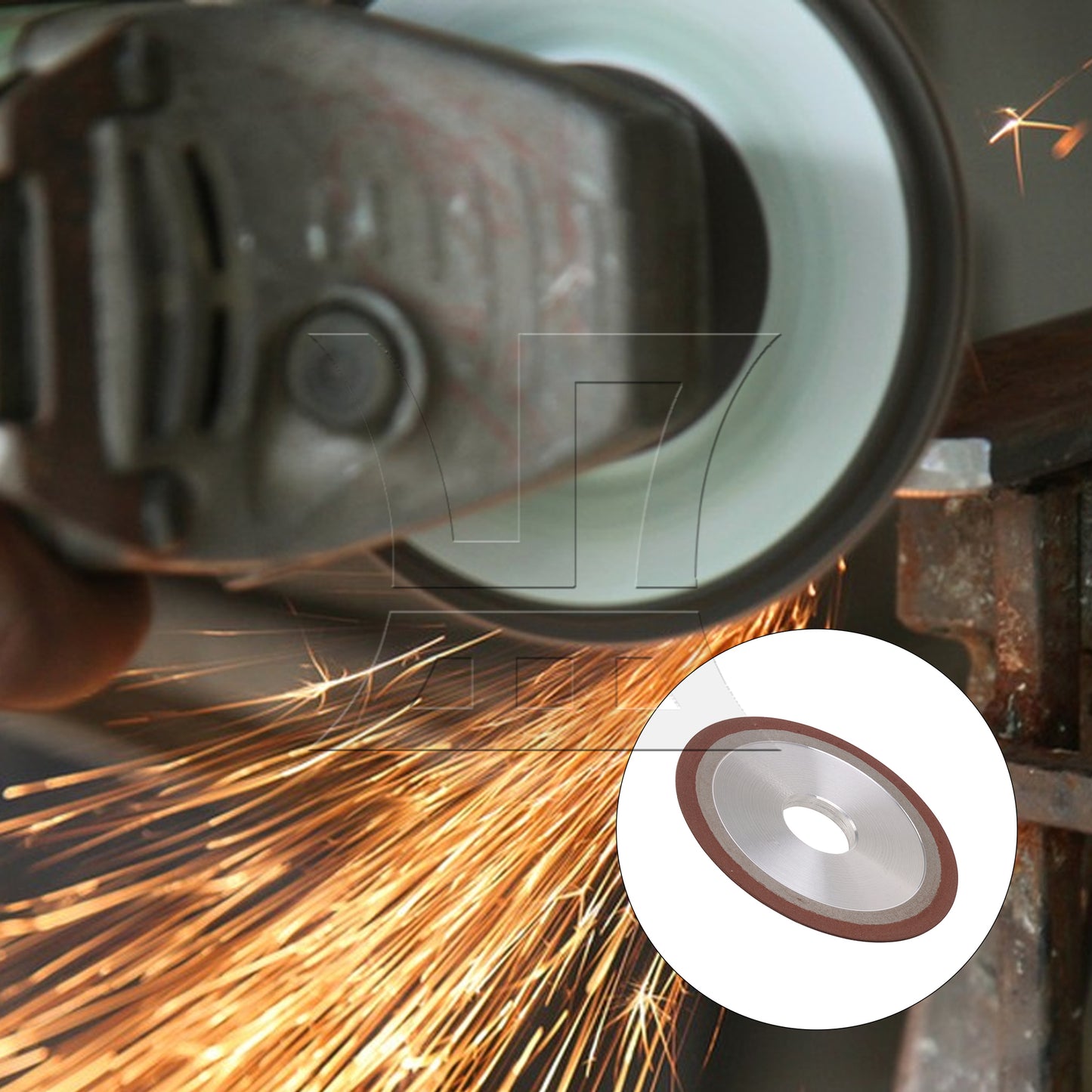 BQLZR 180 Grit 1-Tapered Side Diamond Grinding Wheel Polished Alloy 125mm Dia