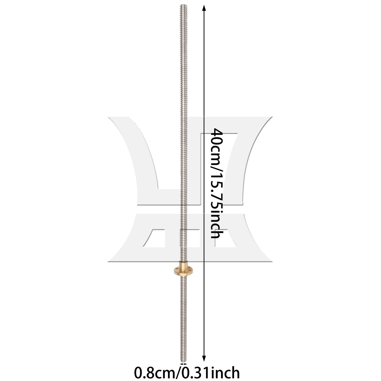 BQLZR L400mm Stainless Steel Lead Screw and Nut 2mm Lead for Machine Tool Silver