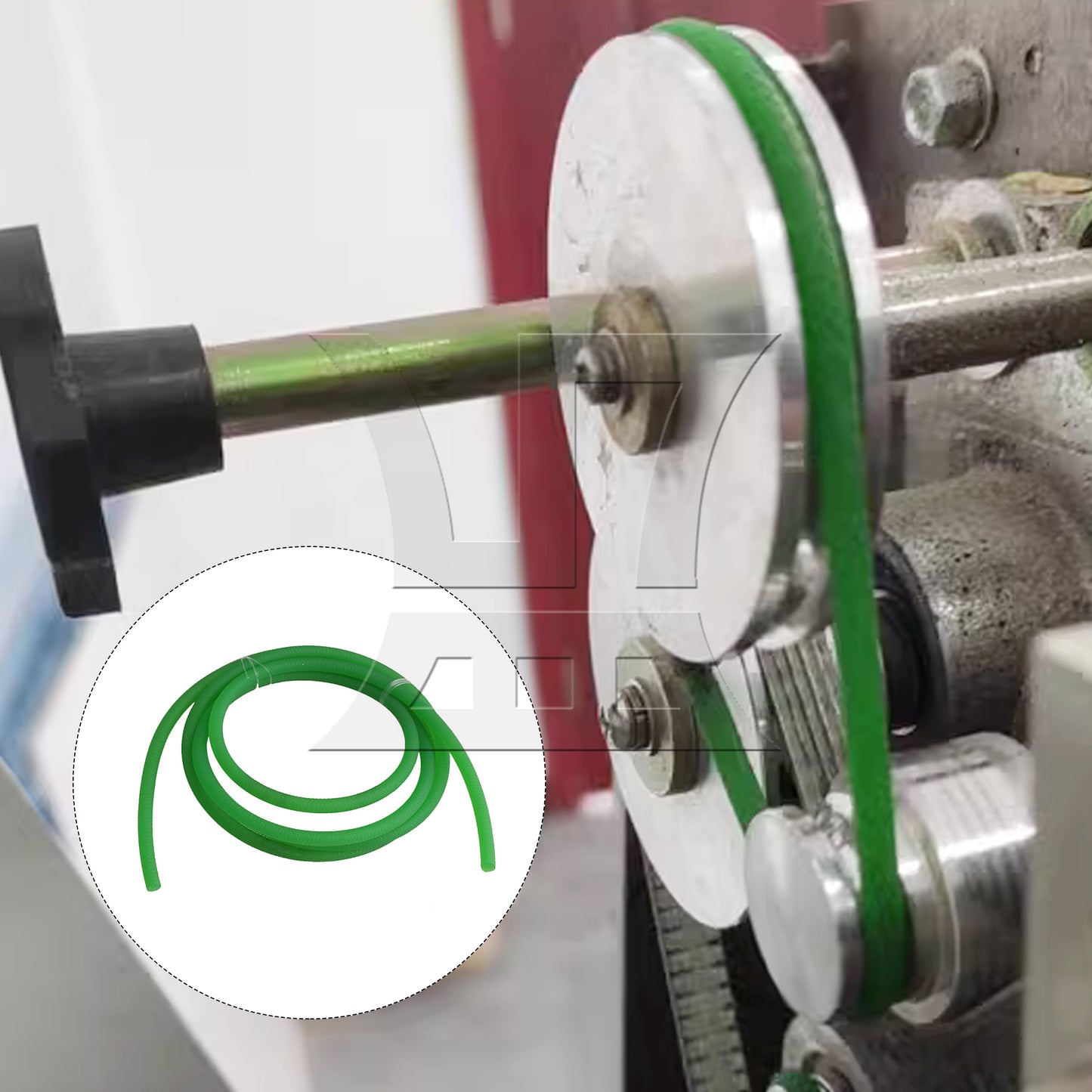 BQLZR Green 100CM Length 5MM Diameter PU Round Belt for Groove Pulley Drives