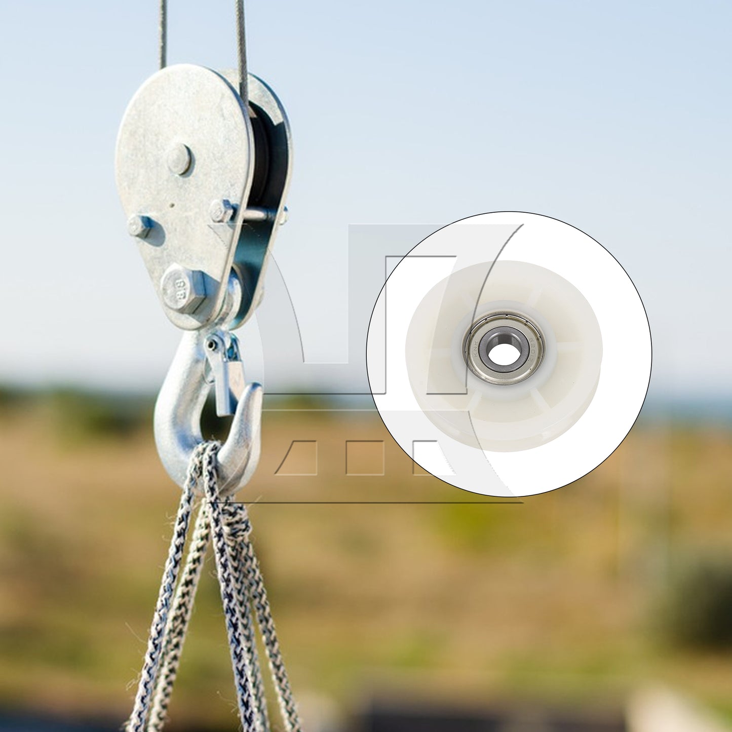 BQLZR 70x14mm Garage Door Nylon Cable Pulley Groove Bearing Idler Wheel Beige