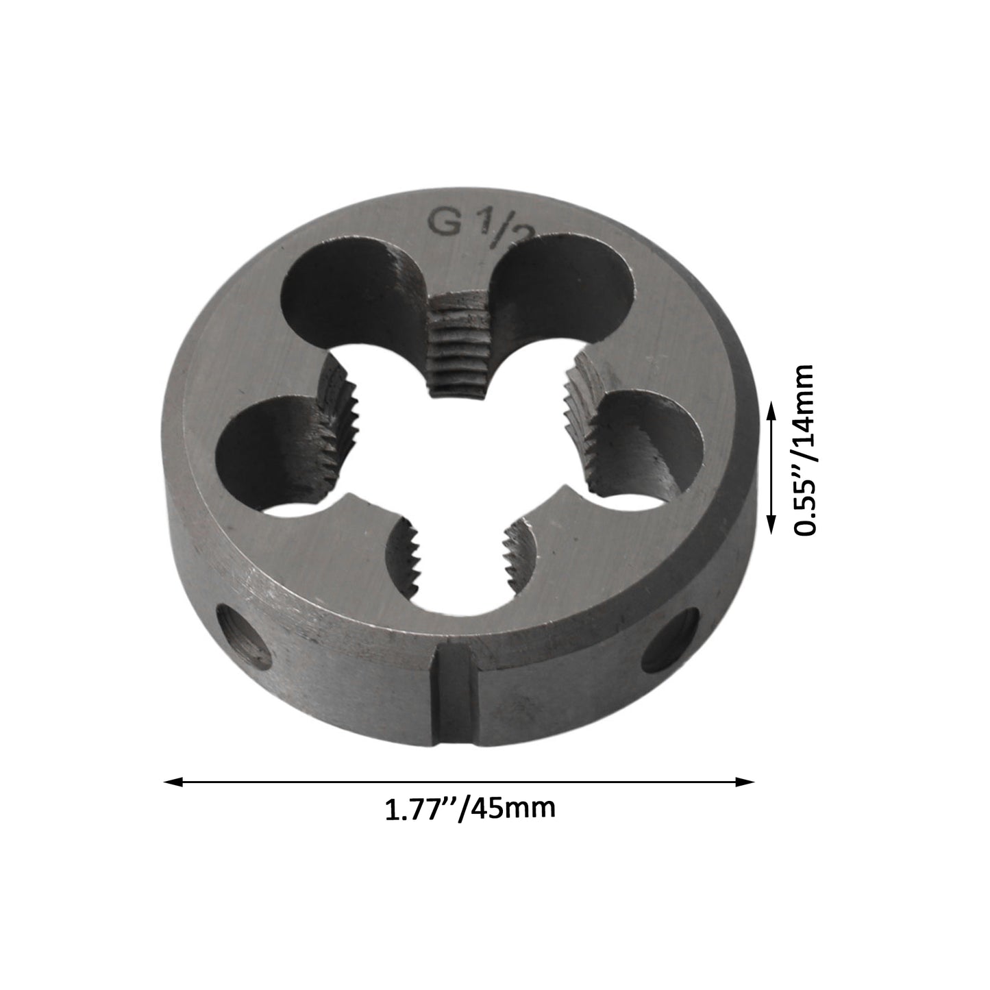 BQLZR 45x14mm Silver Alloy Steel BSP1/2 Threading Screw Thread Die Cylindrical Screwing Die Threading Tool for Machining External Threads