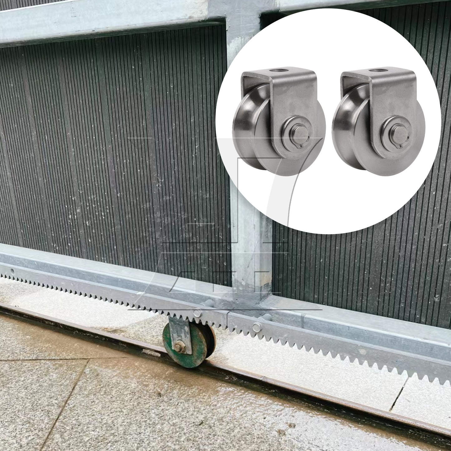 BQLZR 2 Pieces Stainless Steel Sliding Gate Roller for Inverted Tracks 1.89" 100 Lbs