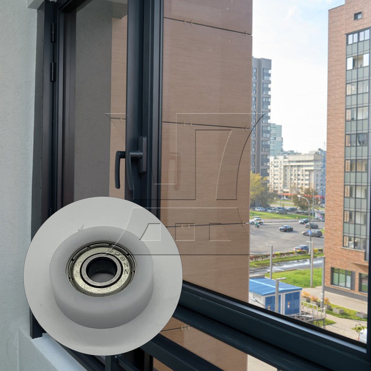 BQLZR 1pc Flat Plastic Coated Pulley 8x30x10MM White for Furniture Hardware Accessories