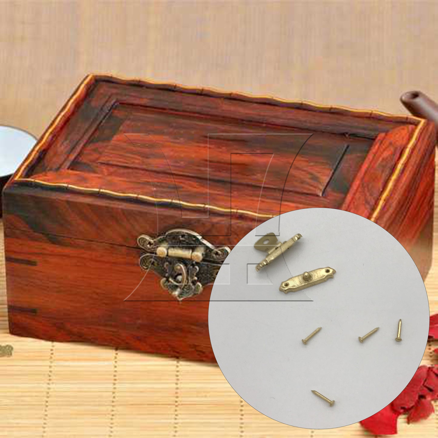 BQLZR 20pcs Mini Jewelry Chest Box Buckles Toggle Hasp Iron Latch Catch Clasp Golden
