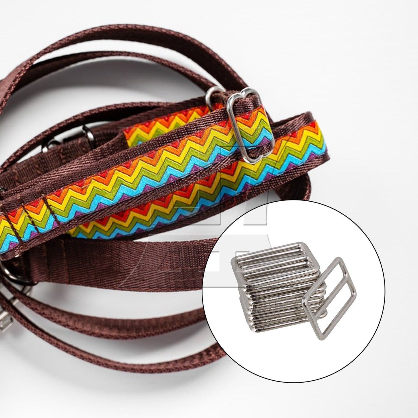 BQLZR Silver Zinc Alloy Nickel Plated WeldedTri-glides Buckles for Handbag