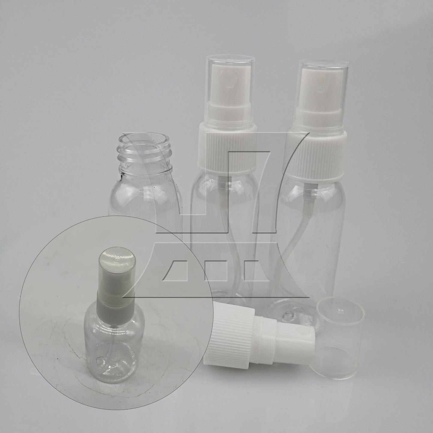 BQLZR White Transparent Plastic Perfume Atomizer Empty Spray Bottle 50ml