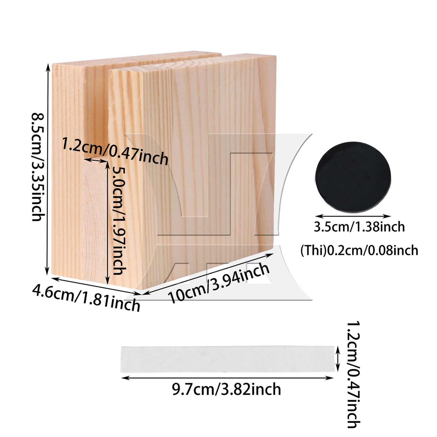 BQLZR 1.2x10CM Groove Wood Furniture Lifter Bed Sofa Table Risers Add 5cm