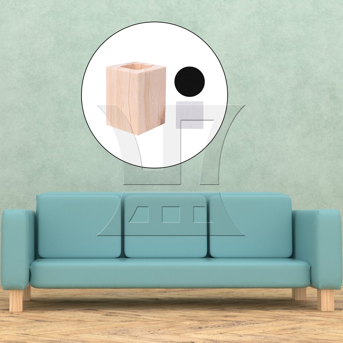 BQLZR Closed Square Hole Wood Furniture Lifter Bed Table Riser Add 5cm
