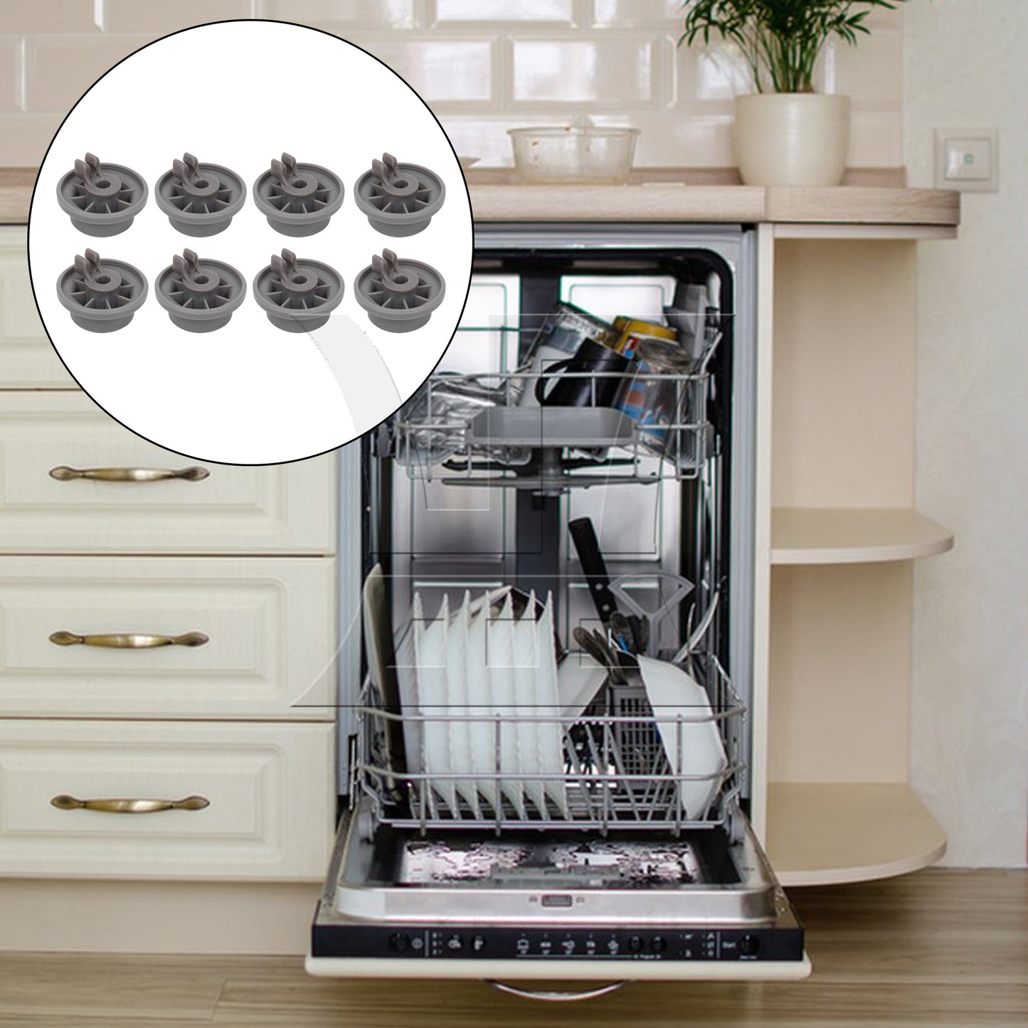 BQLZR Plastic 165314 Dishwasher Lowe Basket Wheel Rack Roller Replaces 00420198