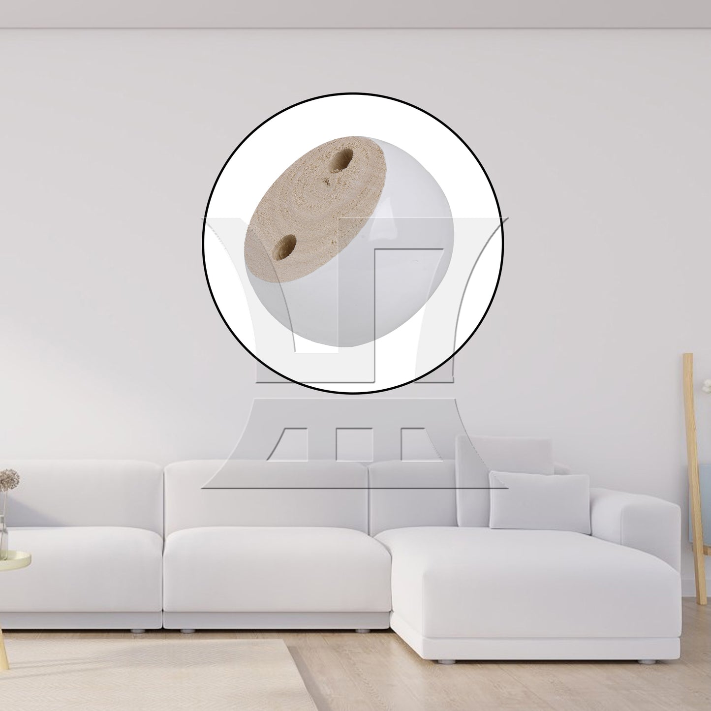 BQLZR White Eucalyptus-Wood Furniture Feet 100kg Bearing Weight Lifter 67x67x40mm