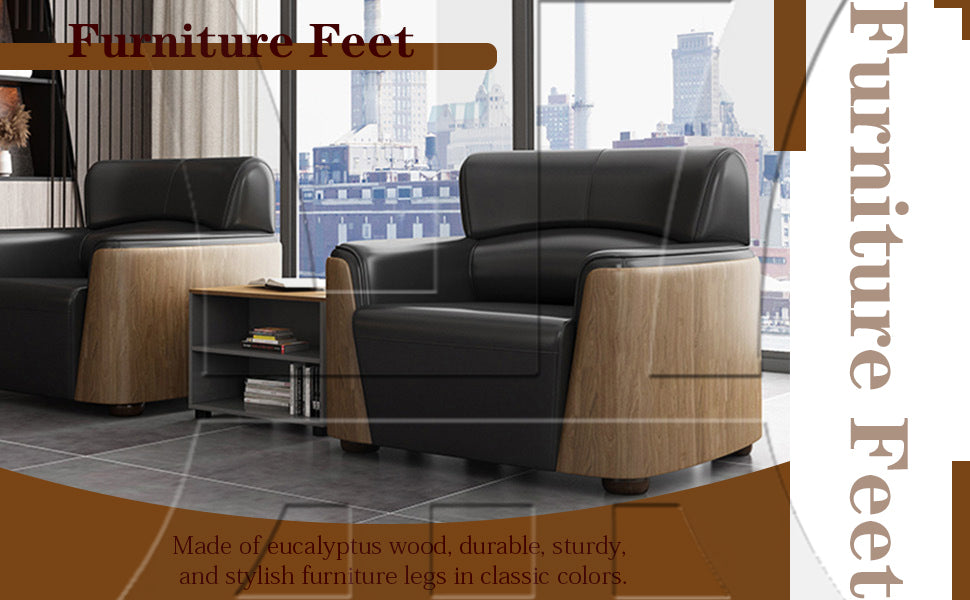 BQLZR Brown Eucalyptus-Wood Furniture Feet 100kg Bearing Weight 6x3cm