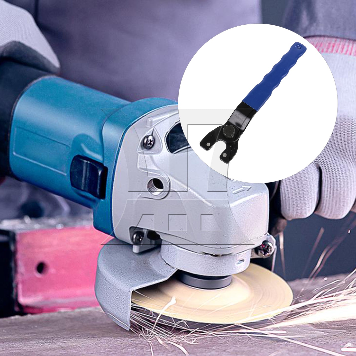 BQLZR 190mm Steel SEWA20 Grinder Wrench Pin Spanner Wrench Angle Grinder Hub