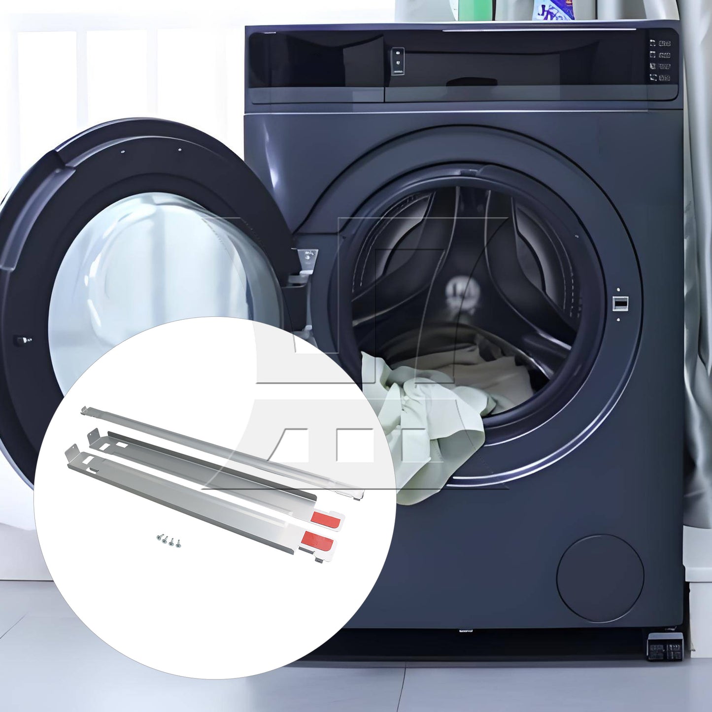 BQLZR KSTK1 Laundry Stacking Kit Chrome Steel for 27" Washer Dryer Appliance Machine