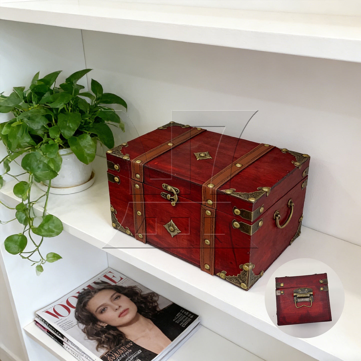 BQLZR Treasure Box 20.5x13.5x12.5cm Chest for Gift Box Card Box and Home Decoration