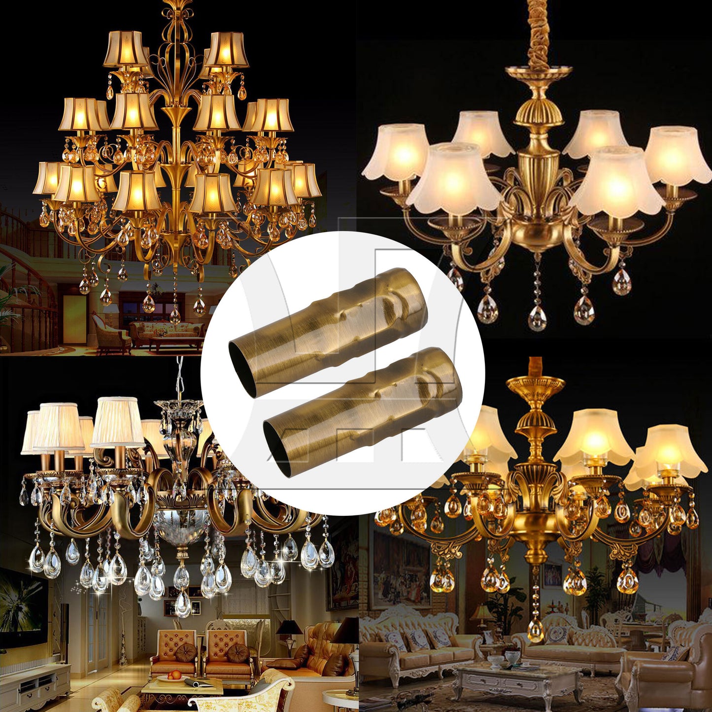 BQLZR Bronze Chandelier Candle Light Covers Sleeves Socket 25mm Dia 80mm Length