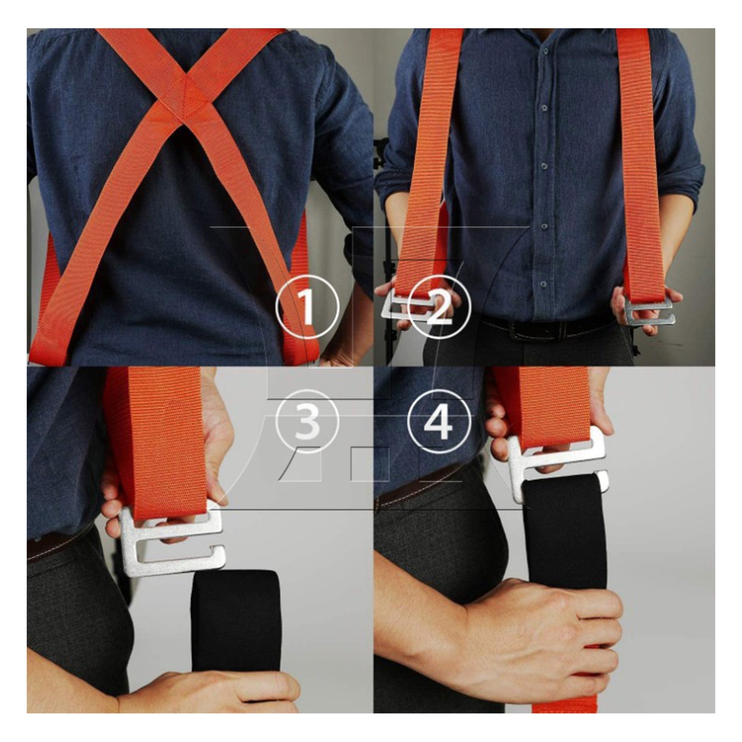 BQLZR Professional Shoulder Lifting Straps for Furniture Orange and Black