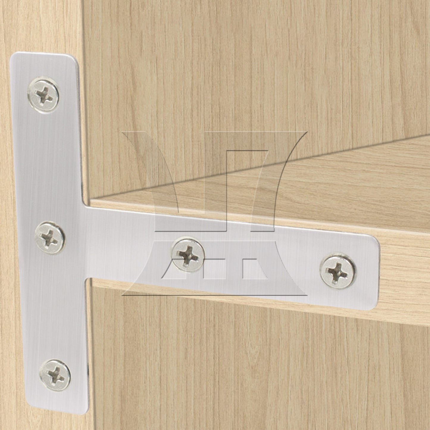 BQLZR T Shape Bracket Corner Brace 80x80mm for Cabinet Silver w/ Screws Pack of 12