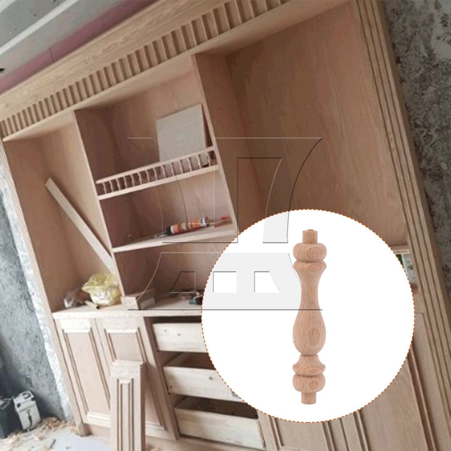 BQLZR Unpainted Wooden Spindle Baluster for Home Restaurant Decor 3.74 x 0.71inch