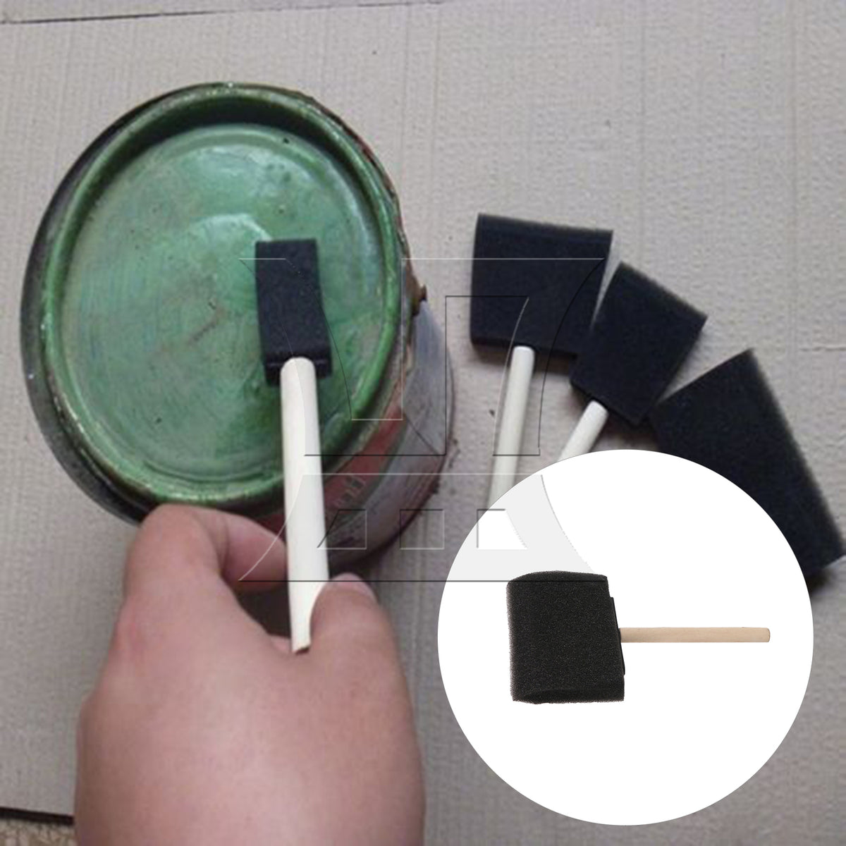 BQLZR 1pc Sponge Brush with Bristles 4 Inches Wide for Wall Graffiti, Large Area Coloring