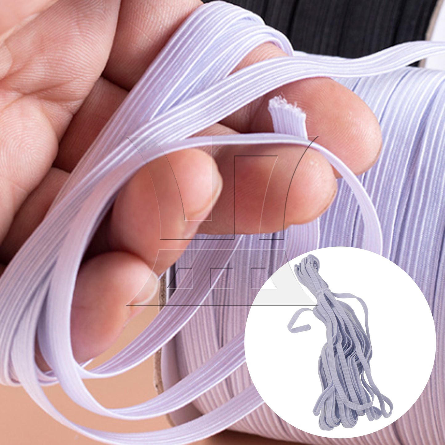 BQLZR 1pc Sewing Knit Elastic Band for Wristband Trousers White 1000x0.5cm