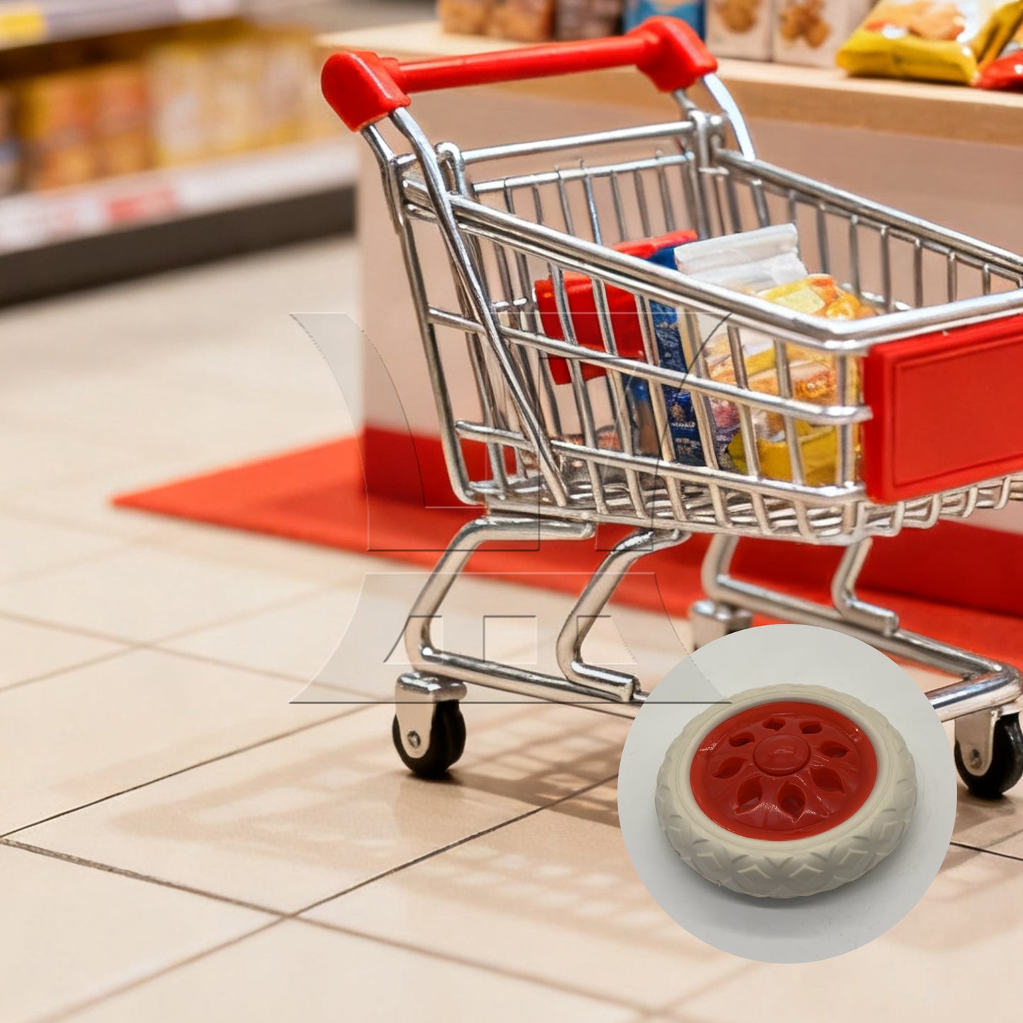 BQLZR 1pc Shopping Cart Wheel Red 16 Cm Cart Accessories Walker Shopping Cart Wheel Bearing Wheel