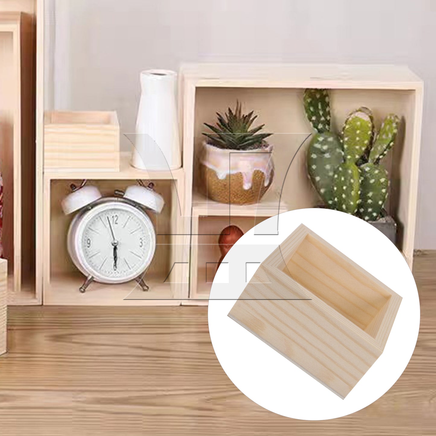 BQLZR 1PCS Wood Storage Box, Smooth Surface, For Storing Jewelry, 3.15x3.15x1.57 Inches