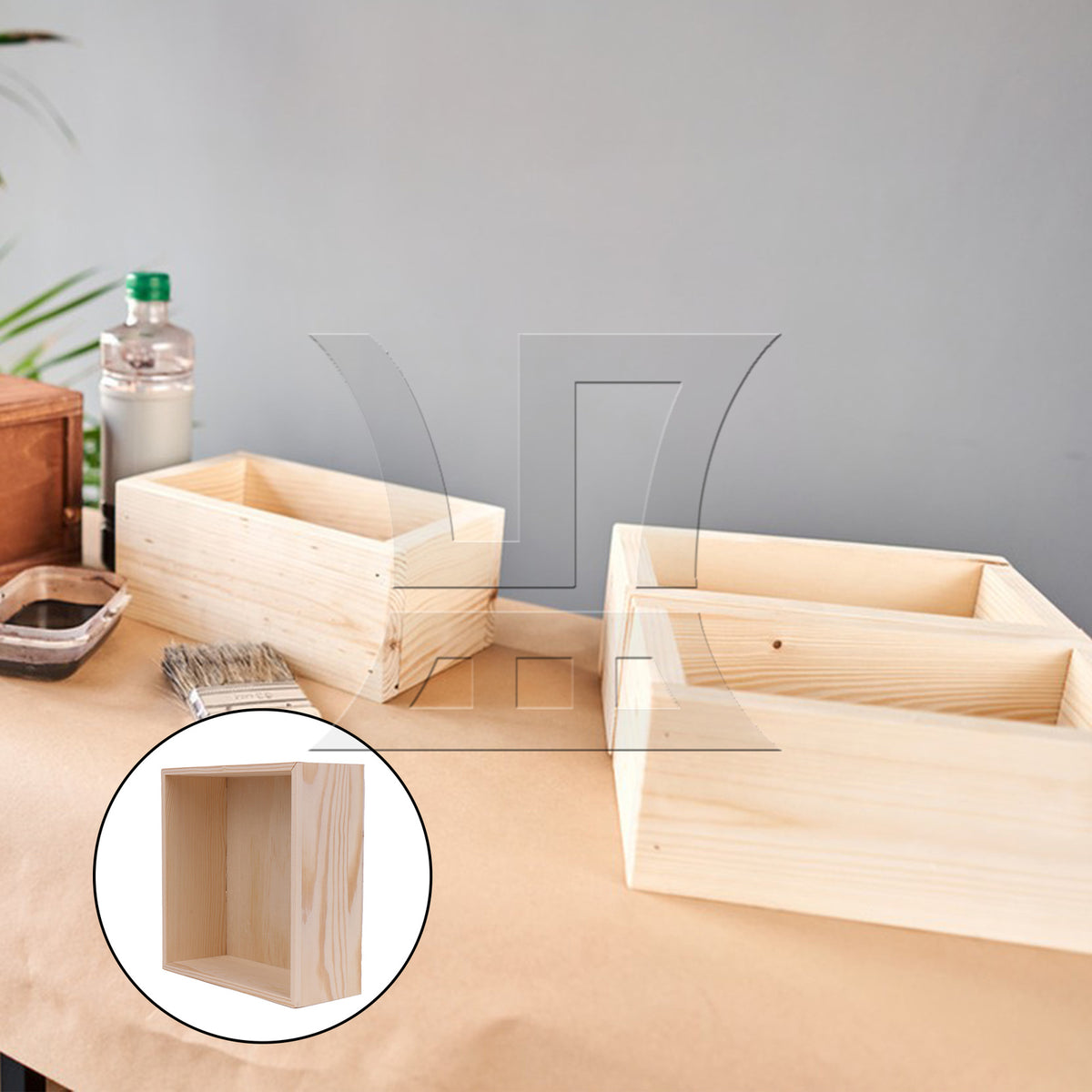 BQLZR Unfinished Wood Storage Box, Long-Lasting, For Storing Small Keepsakes, 7.87x7.87x3.15 Inches