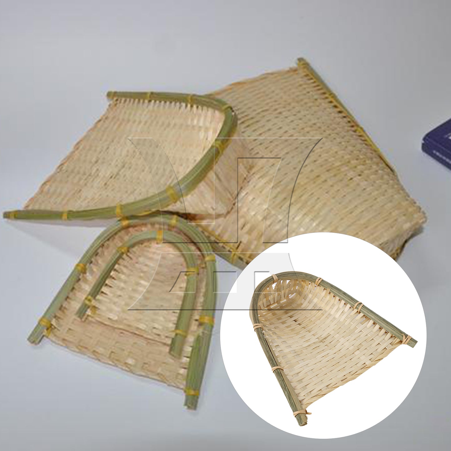BQLZR 1pc Bamboo Weaving Dustpan, 18.8cmx18cm, Suitable For Family Dining Tables