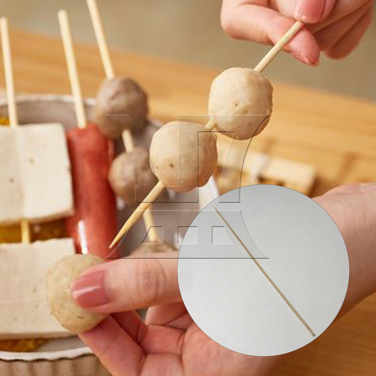 BQLZR 1pc Natural Bamboo Skewer for Family Gatherings Outdoor Cookouts