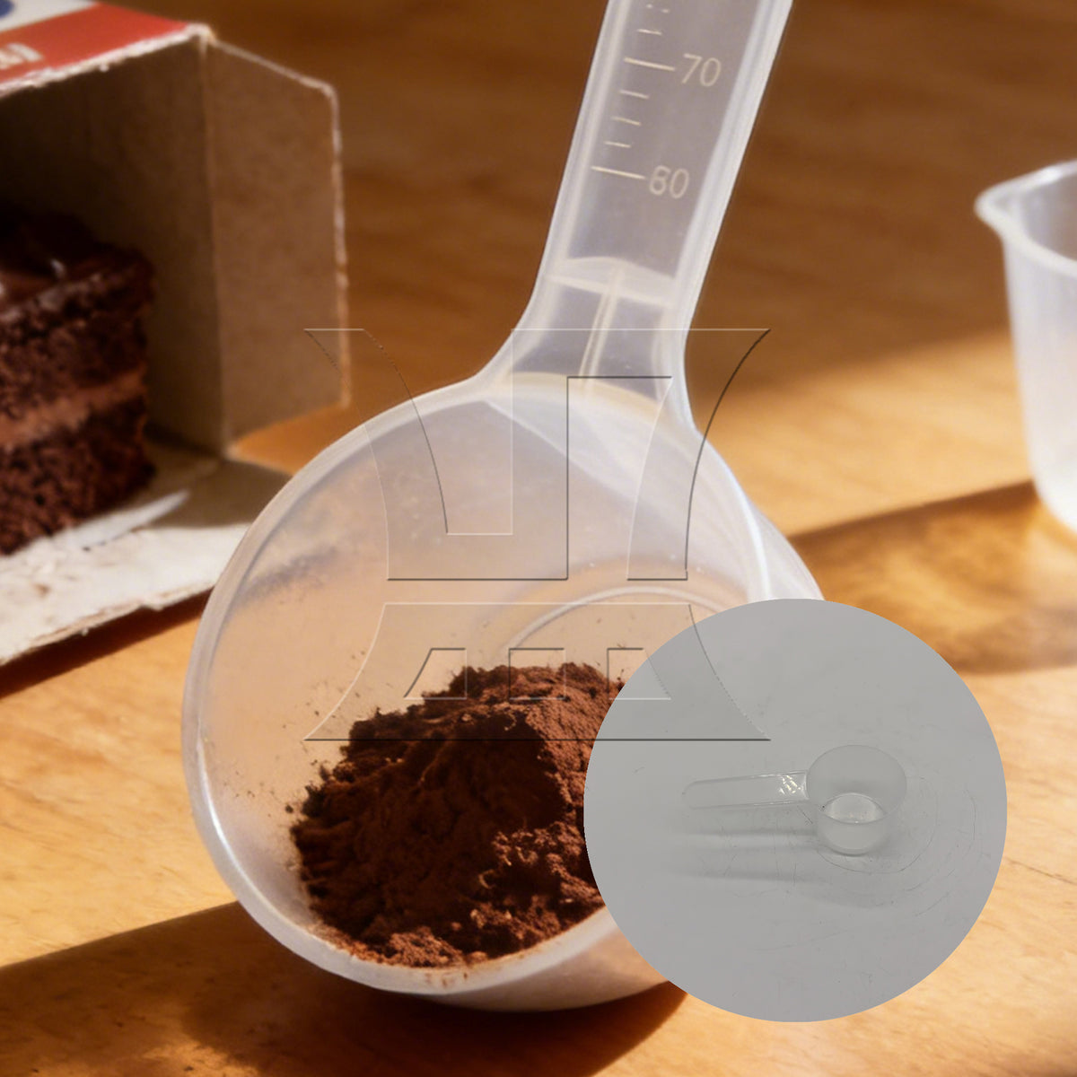 BQLZR 1pc 30g Transparent Plastic Baking Spoons with Scale 60ml Plastic Measuring Spoon