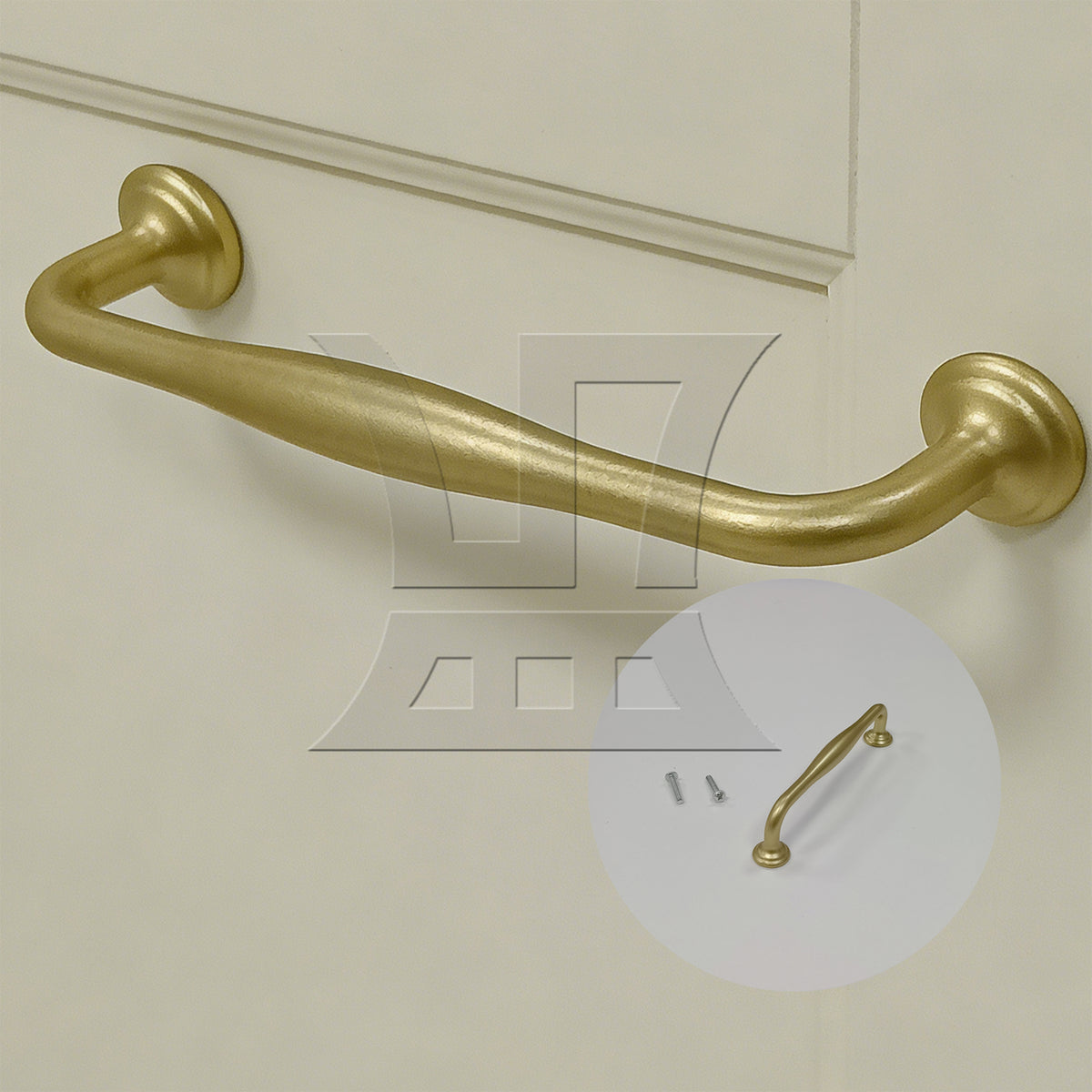 BQLZR 1pc Aluminum Alloy Cabinet Handle Hole Spacing 12.8cm Gold for Wardrobe Drawer Handle