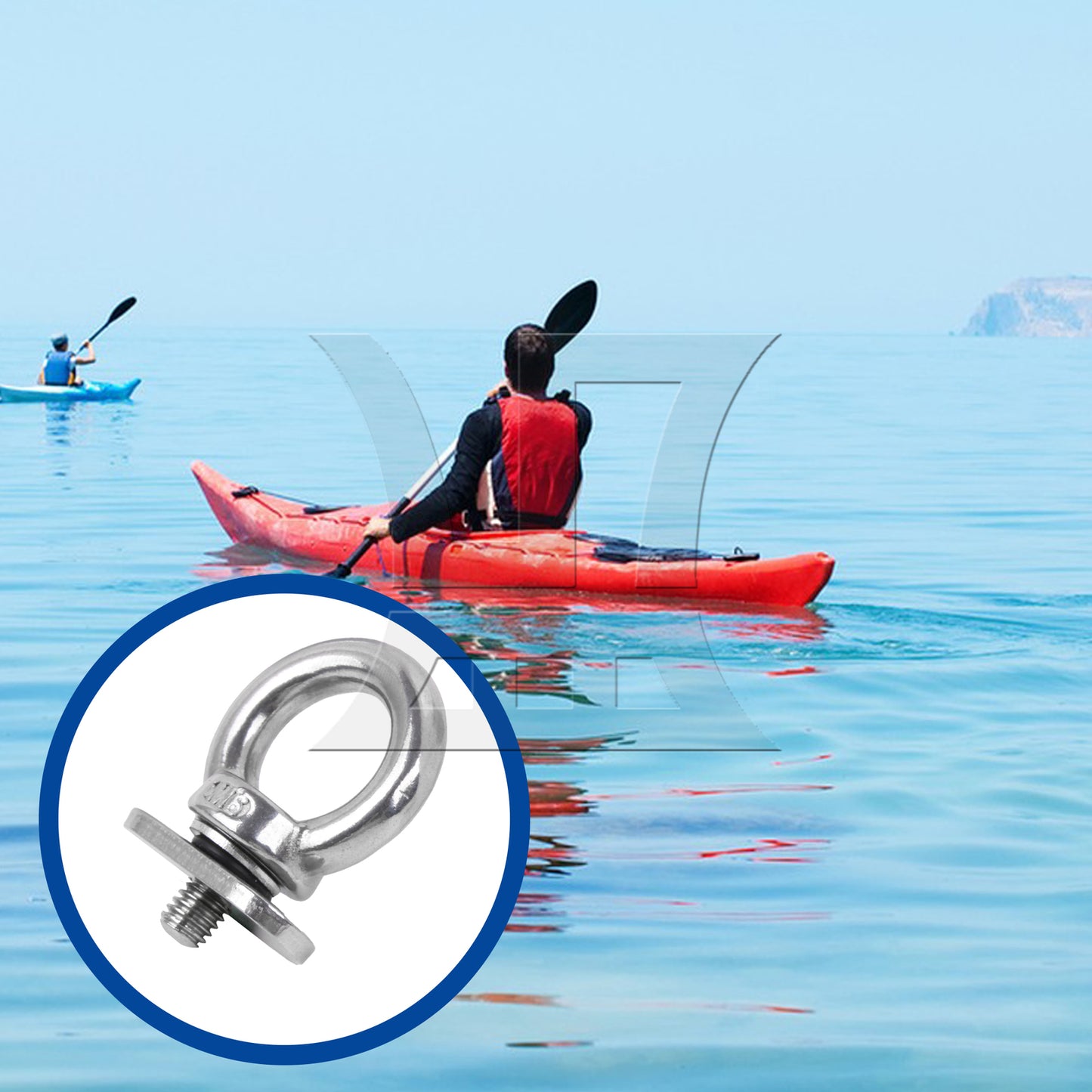 BQLZR 8Pieces Kayak Part Track Mount Tie Down Eyelet to Hold Bungee Cord Ropes M6